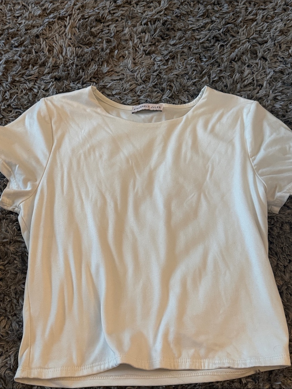 Sincerly Jules Ivory Short Sleeve Crewneck Tee